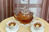 Miniature 1:6 scale Glass Tea Set with Optional Braided Bread for Fashion Dolls