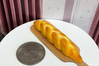 Miniature 1:6 and 1:12 Dollhouse Braided Bread Loaves for a Realistic Dollhouse Bakery