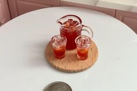 Miniature Fruit Punch Glass Sets, 1:6 and 1:12 Drinks 
