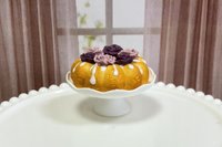 Miniature 1:6 scale Cake, Plum Noir Roses, Realistic Doll Food and Kitchen Shelf Decor