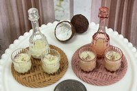 Miniature 1:6 scale Coquito Liqueur or Eggnog Drinks for Fashion Dolls