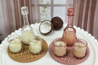 Miniature 1:6 scale Coquito Liqueur or Eggnog Drinks for Fashion Dolls
