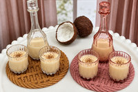Miniature 1:6 scale Coquito Liqueur or Eggnog Drinks for Fashion Dolls