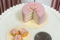 Miniature 1:6 scale Cakes and Cupcakes for Fashion Doll Scenes