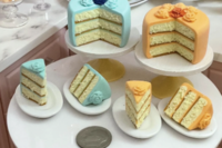 Miniature 1:6 scale 3 Layer Cakes for Fashion Doll Scenes