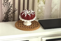 Miniature 1:12 scale Red Velvet Bundt Cake for Realistic Dollhouse or Bakery