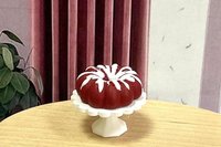 Miniature 1:12 scale Red Velvet Bundt Cake for Realistic Dollhouse or Bakery