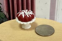 Miniature 1:12 scale Red Velvet Bundt Cake for Realistic Dollhouse or Bakery