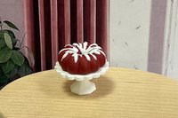 Miniature 1:12 scale Red Velvet Bundt Cake for Realistic Dollhouse or Bakery