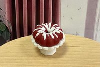Miniature 1:12 scale Red Velvet Bundt Cake for Realistic Dollhouse or Bakery