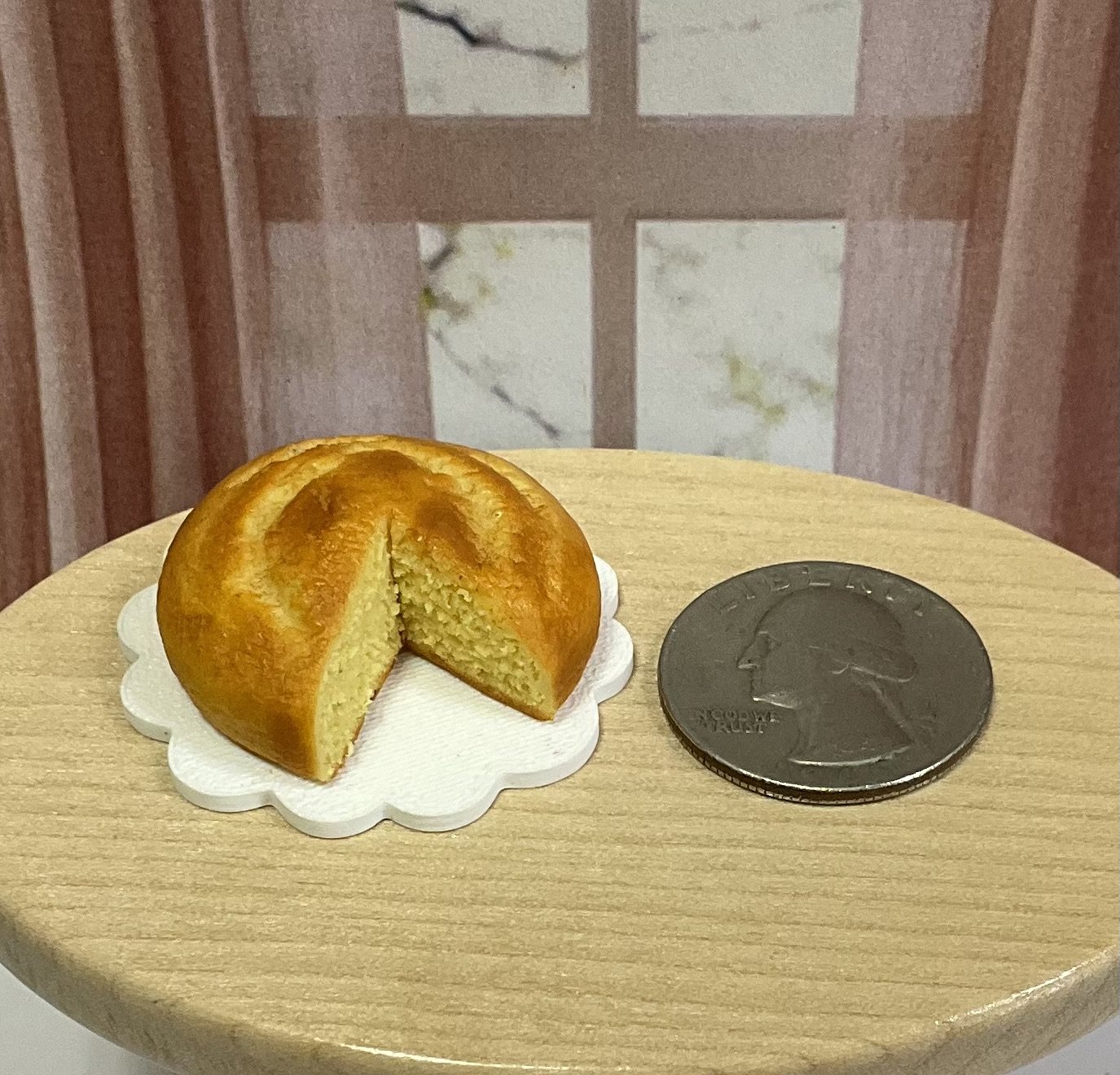 Miniature 1:6 scale Cornbread for Realistic Fashion Doll Thanksgiving Scenes