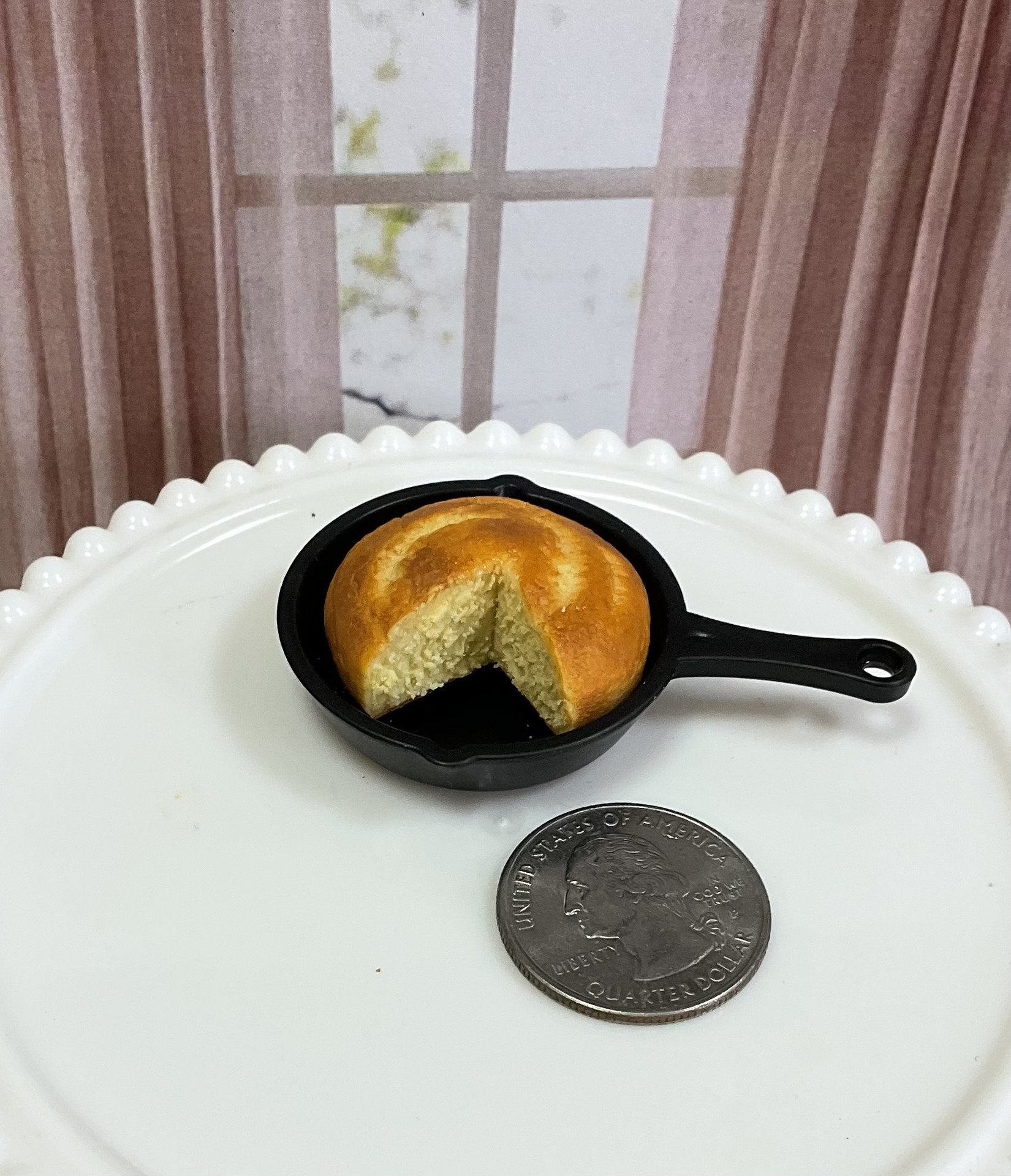Miniature 1:6 scale Cornbread for Realistic Fashion Doll Thanksgiving Scenes