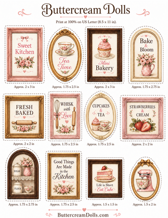 FREE Printable Miniature 1:6 scale Kitchen Wall Art | Digital Download