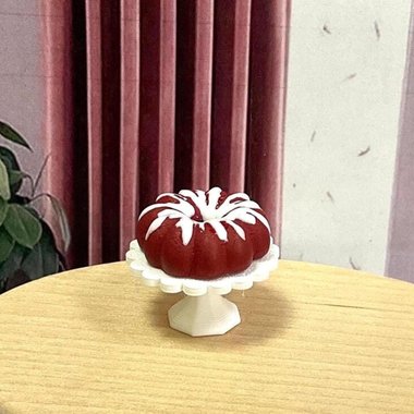 Miniature 1:12 scale Red Velvet Bundt Cake for Realistic Dollhouse or Bakery