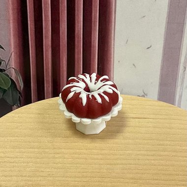 Miniature 1:12 scale Red Velvet Bundt Cake for Realistic Dollhouse or Bakery