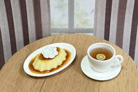 Miniature 1:6 scale Vanilla Caramel Flan or Quesillo - Realistic Fashion Doll Dessert 