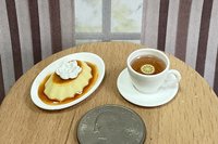 Miniature 1:6 scale Vanilla Caramel Flan or Quesillo - Realistic Fashion Doll Dessert 