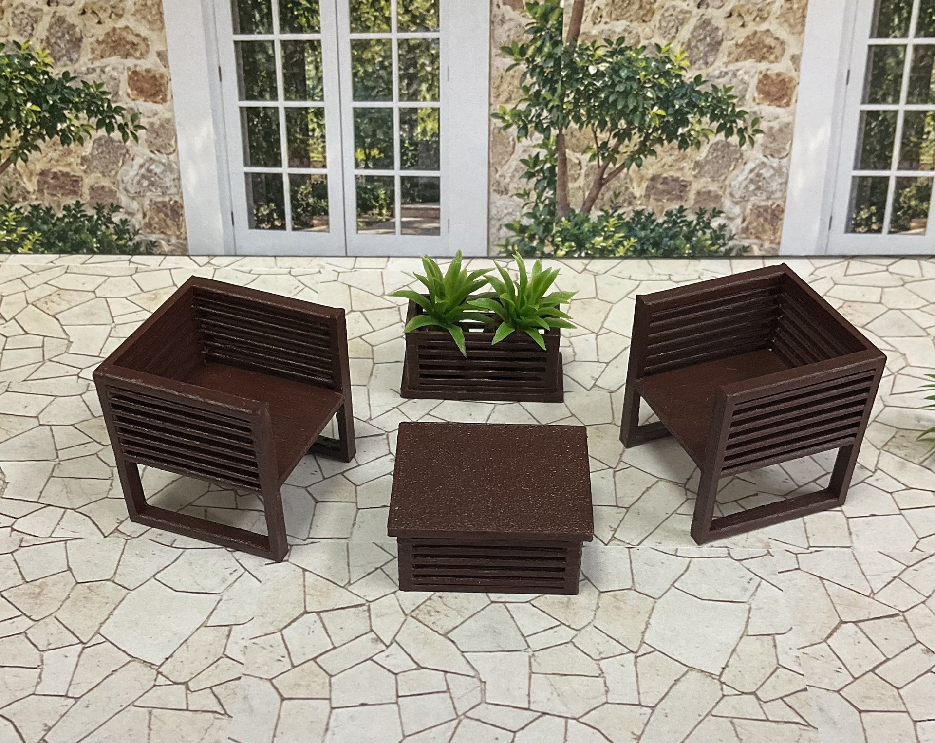 Miniature 1:24 Scale Patio Sets - Halfscale Dollhouse Furniture